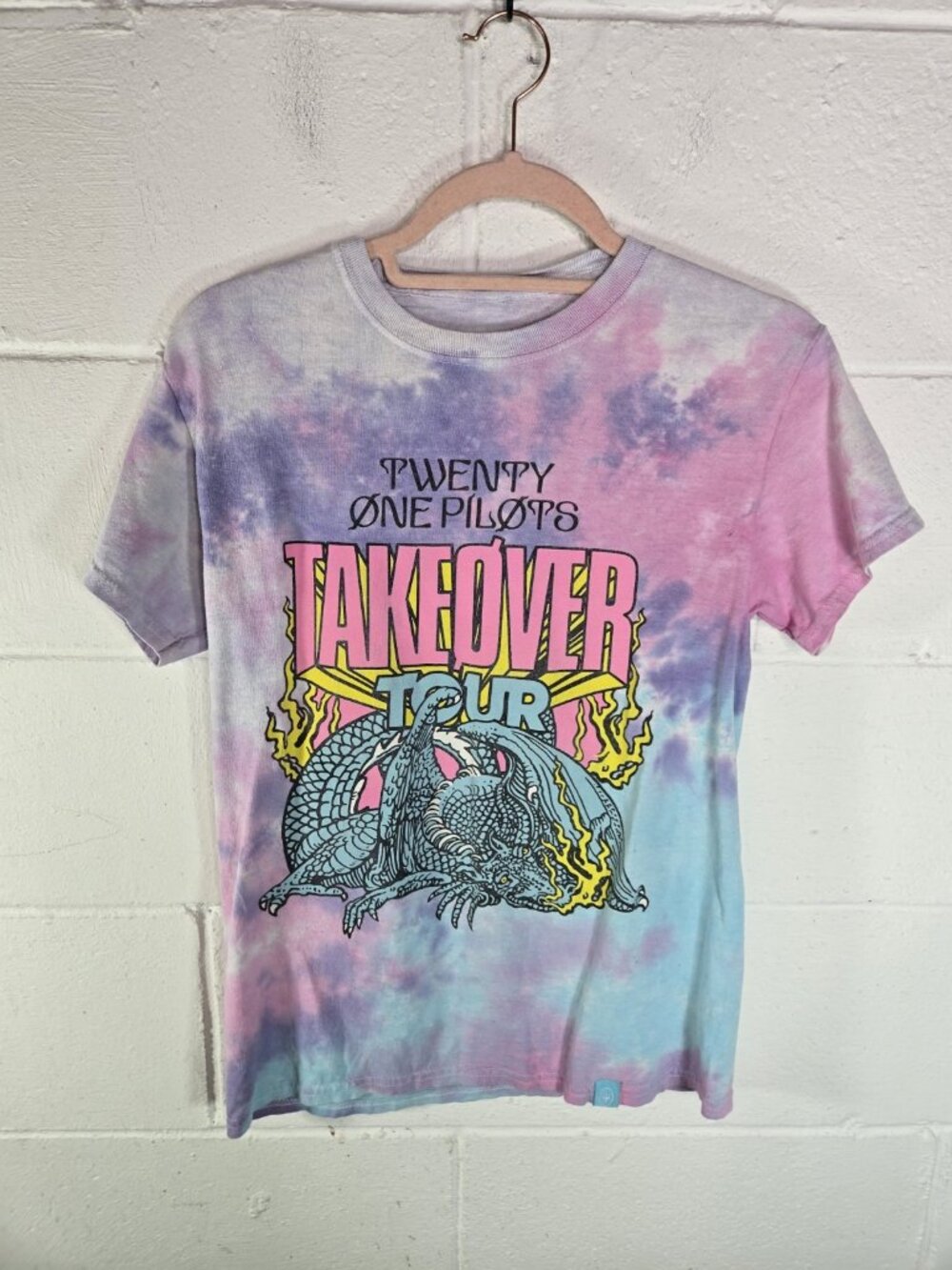 Twenty One Pilots Takeover Scaled and Icy Tie Dye PastelTour Tee Tshirt small
